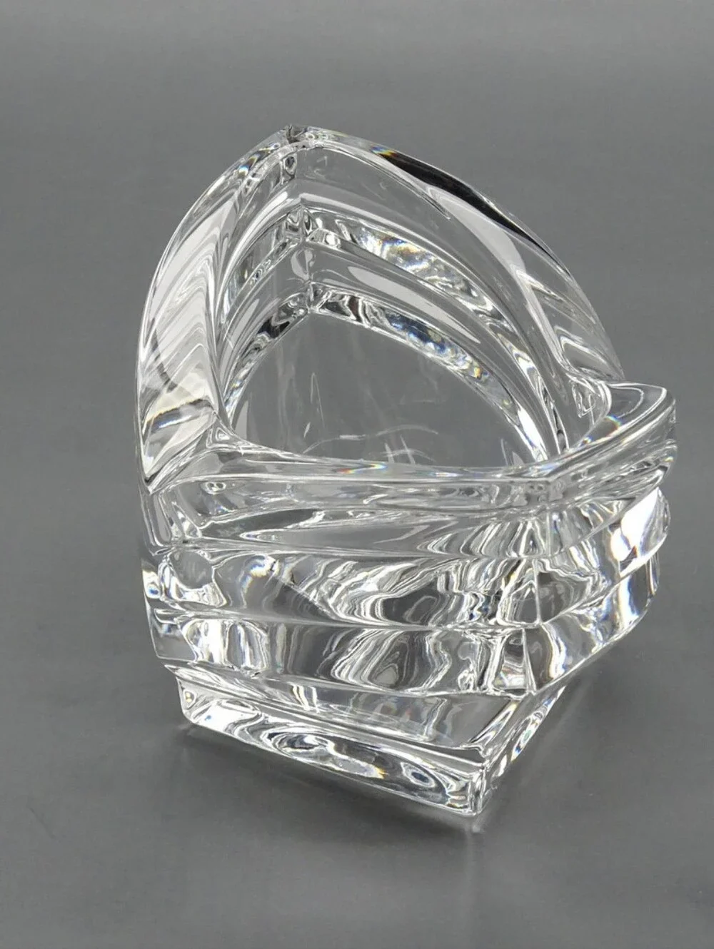 Vintage Mikasa Crystal Art Deco Votive Candle Holder/Trinket Dish - Germany